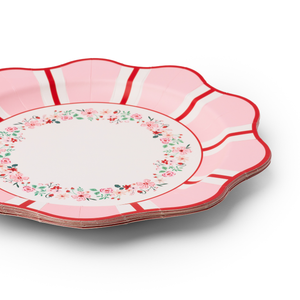 Pink and Red Floral Dinner Plates