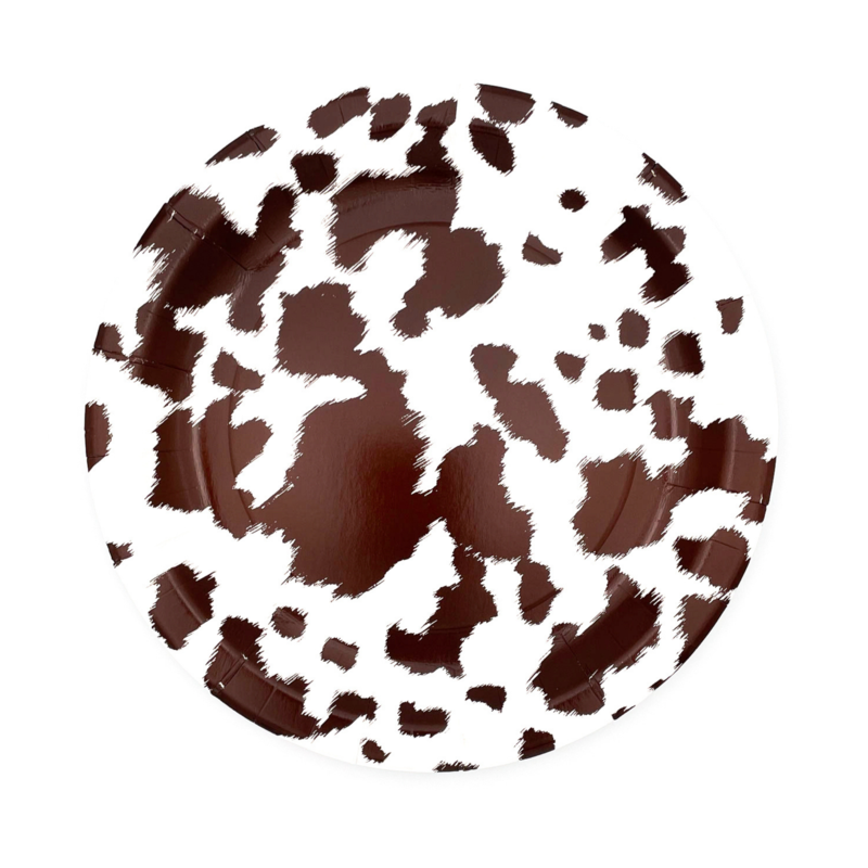 Brown Cowhide Dinner Plates
