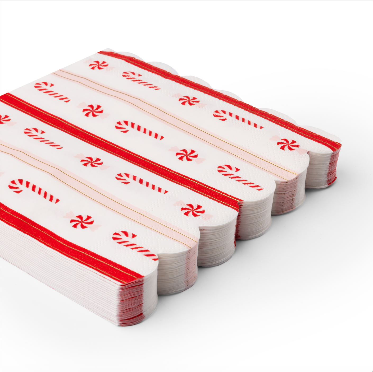 Christmas Candy Large Scalloped Napkins