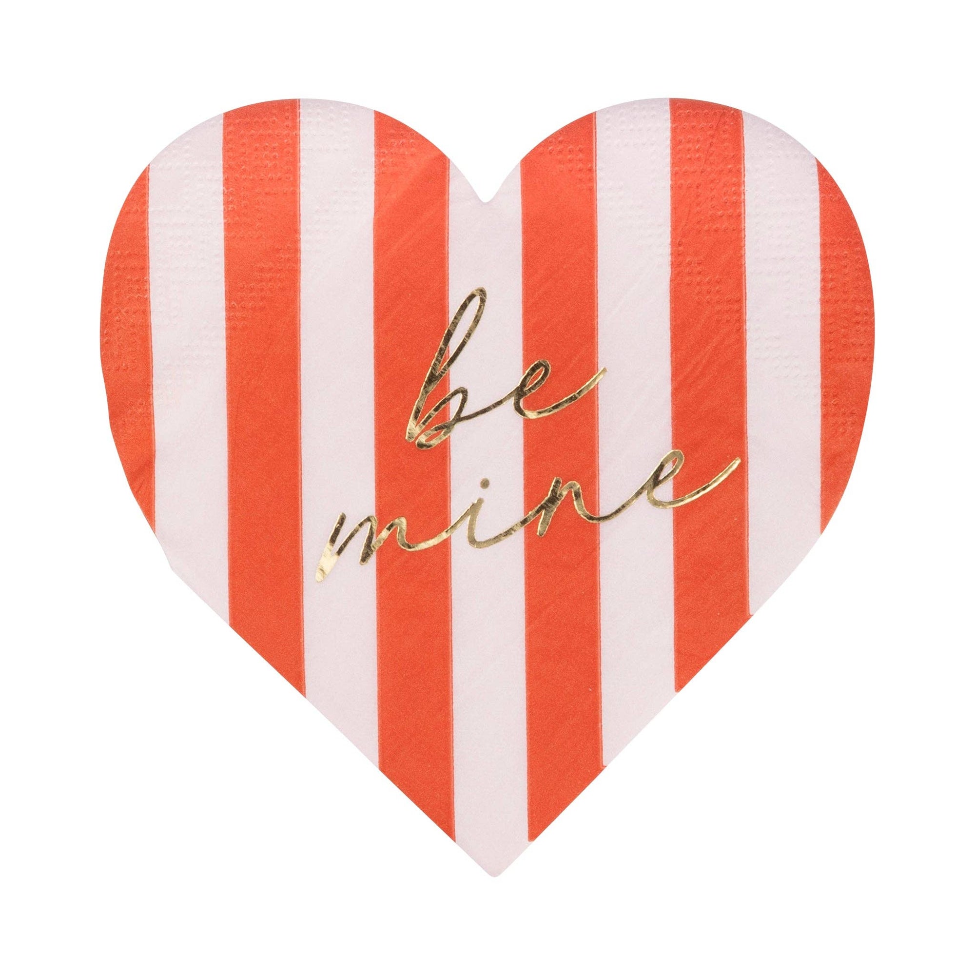 Striped Be Mine Heart Cocktail Napkin