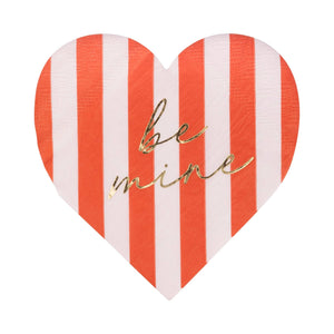 Striped Be Mine Heart Cocktail Napkin