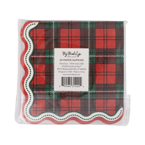 Red and Green Plaid Christmas Cocktail Napkins