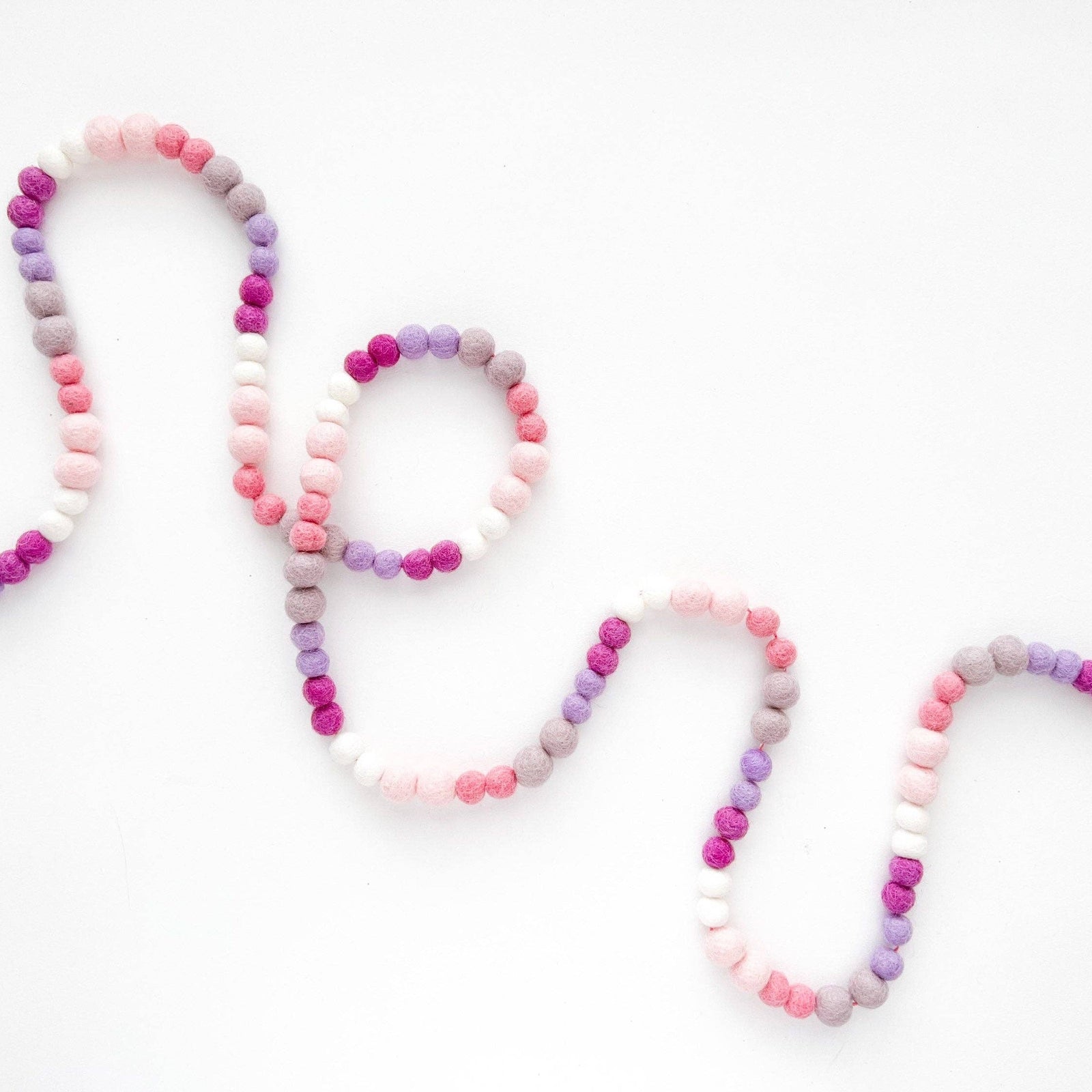 Purple & Pink Ombre Mini Felt Ball Garland