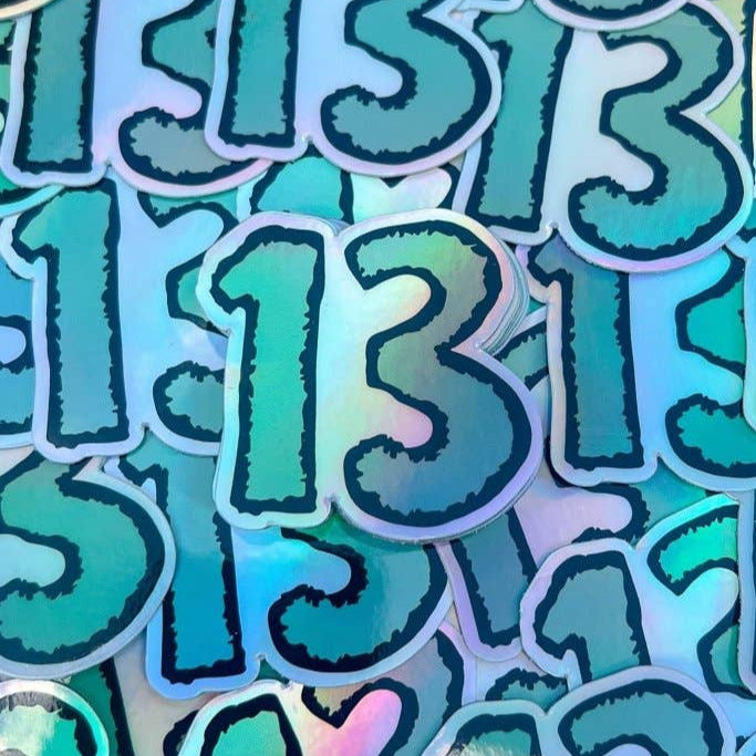 "13" Holographic Sticker