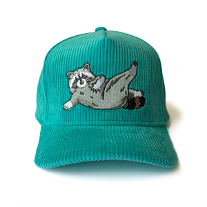 Lounging Raccoon Corduroy Hat