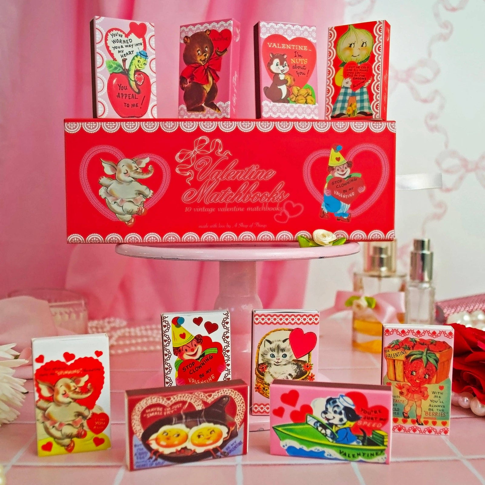 Vintage Valentine's Day Matchbook Box Set