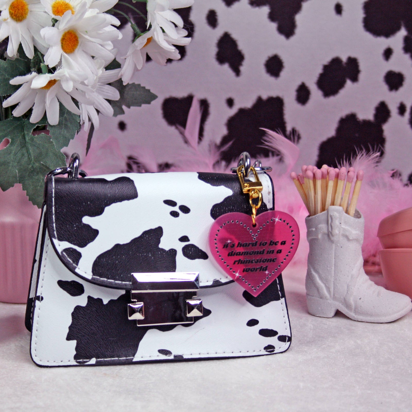 It's Hard to be a Diamond in a Rhinestone World Keychain