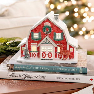 Reindeer Barn Light-Up Christmas Village