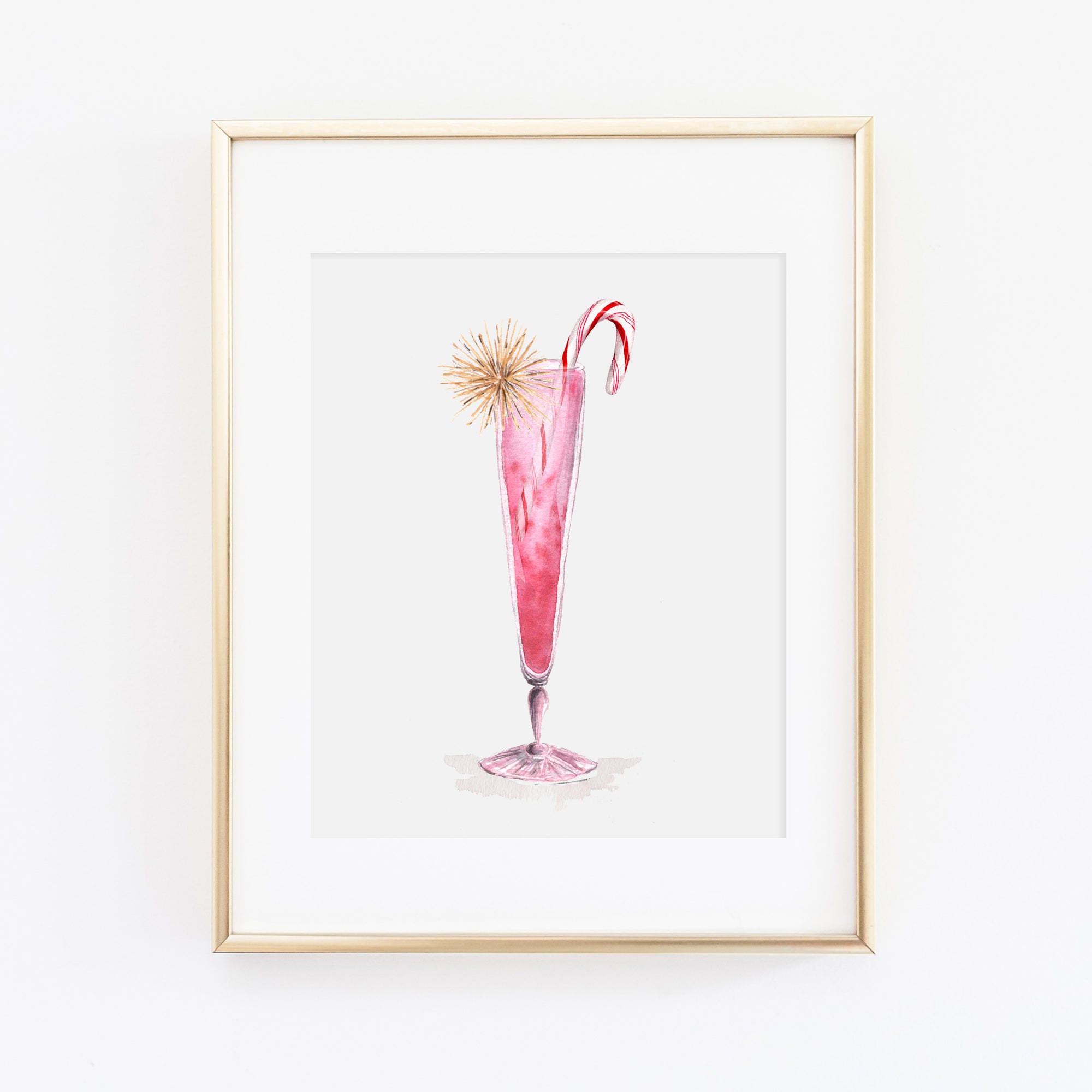 Candy Cane Spritz Cocktail Art Print