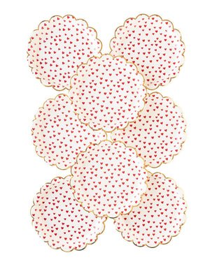 Tiny Red Hearts Paper Plates