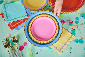 Rainbow Ric Rac Assorted Dinner Plate Set