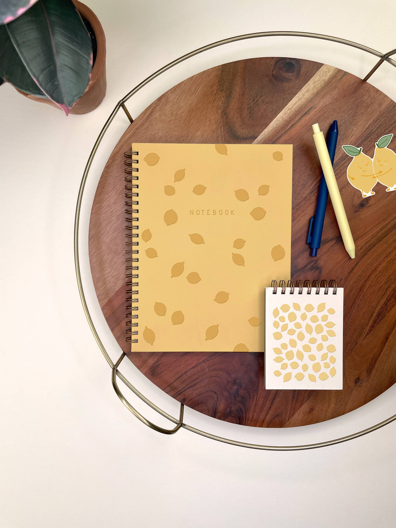 Lemon Pattern Mini Jotter Notebook