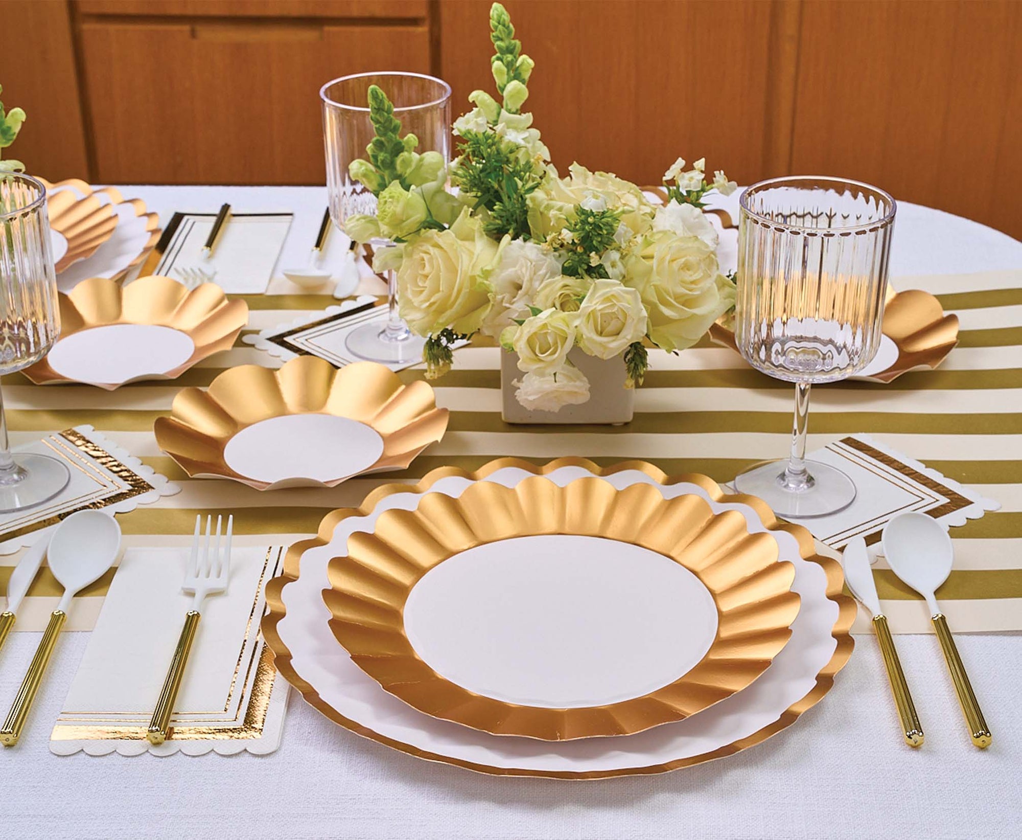 White and Gold Dinner Plates
