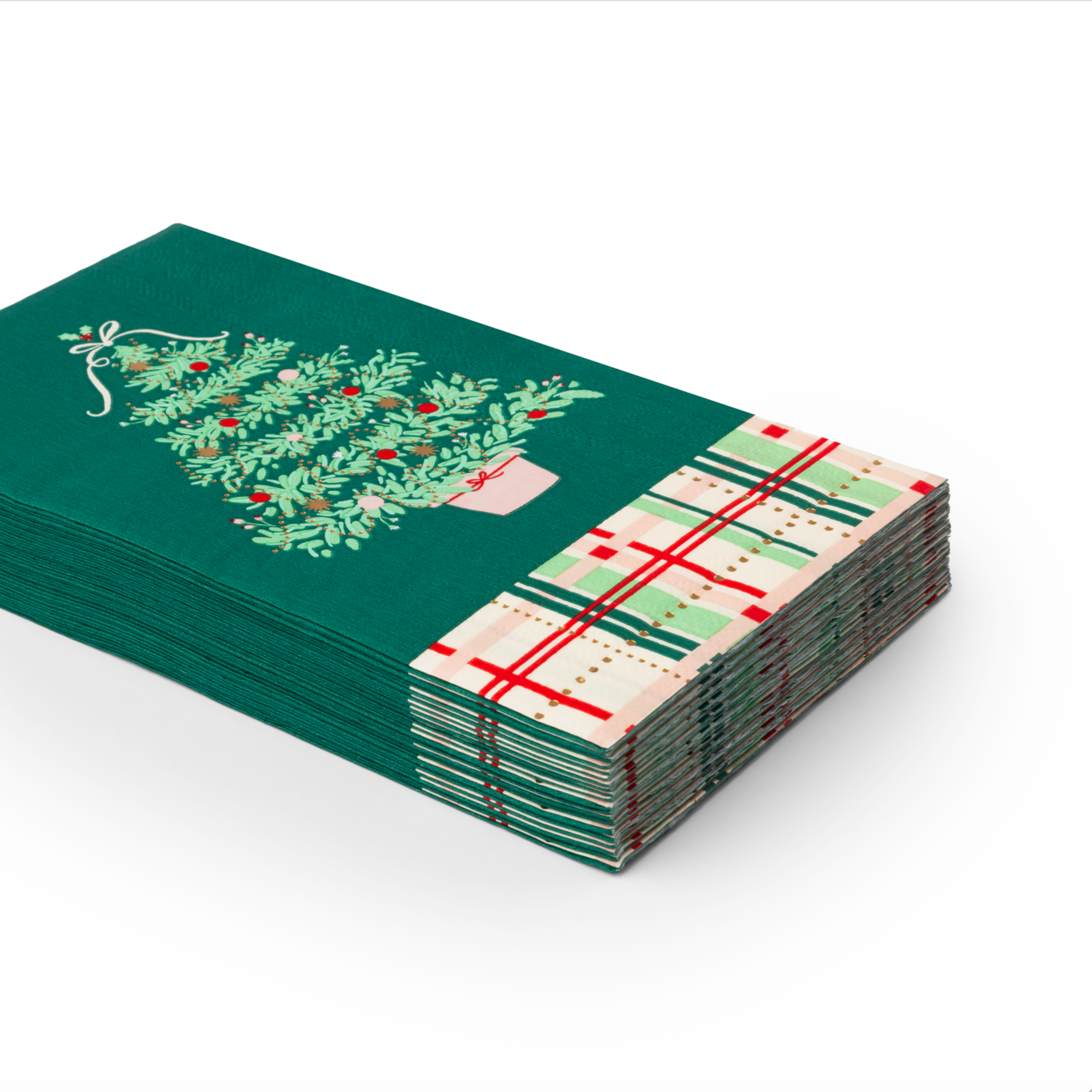 Christmas Tree Plaid Guest Napkin Towels
