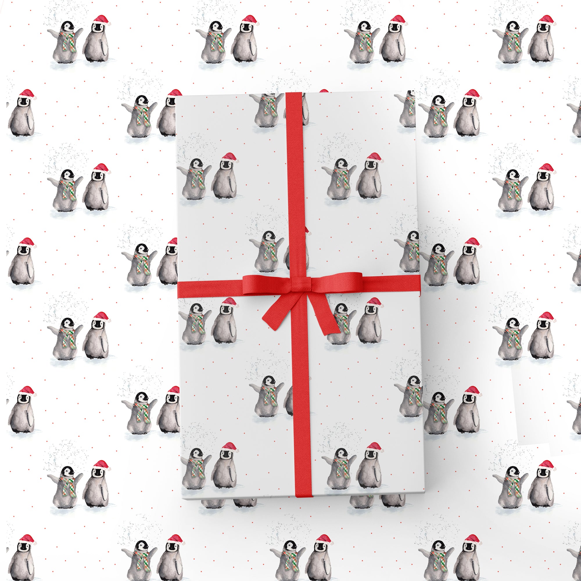 North Pole Penguins Wrapping Paper