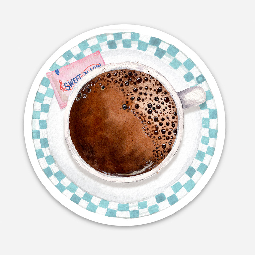 Diner Coffee on a Saucer Sticker