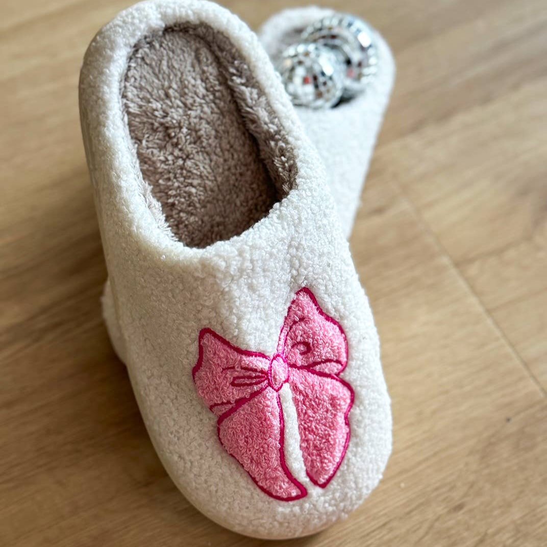 Pink Bow Slippers