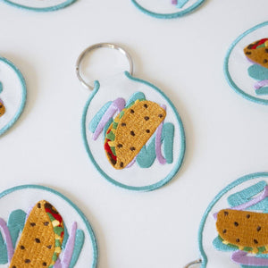 Taco Embroidered Keychain