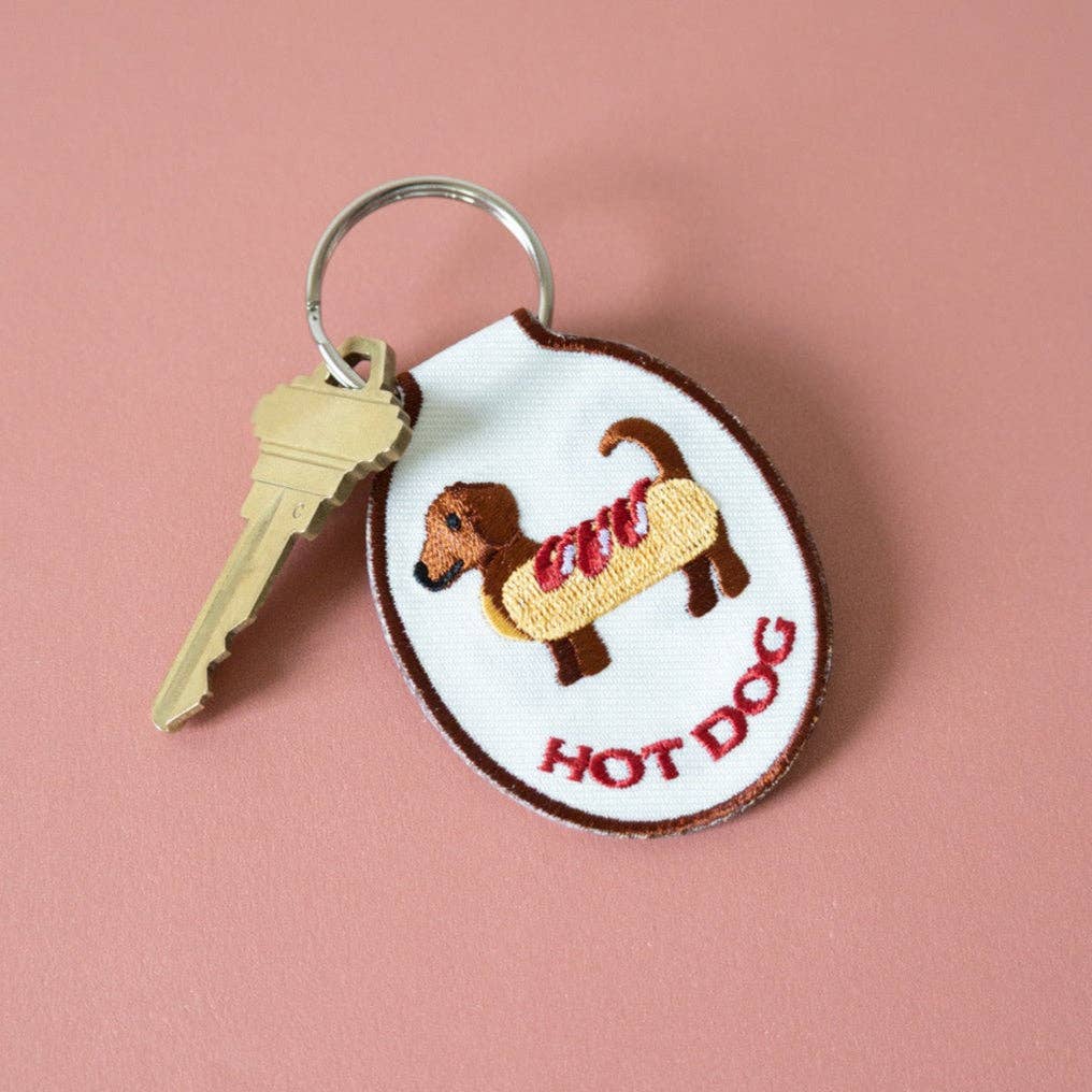Hot Dog Embroidered Keychain – Cami Monet