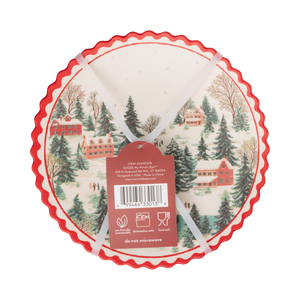 Snowy Christmas Village Reusable Bamboo Plates (set of 4!)