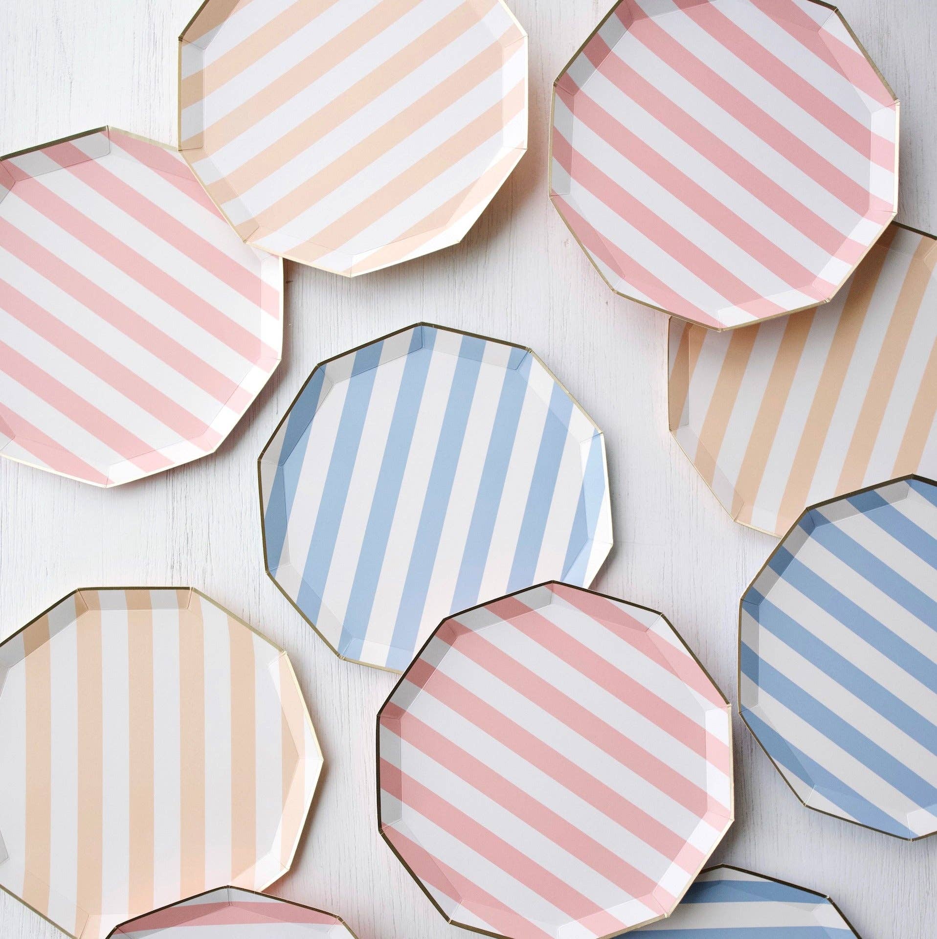 Sweet Peach Cabana Stripe Plates