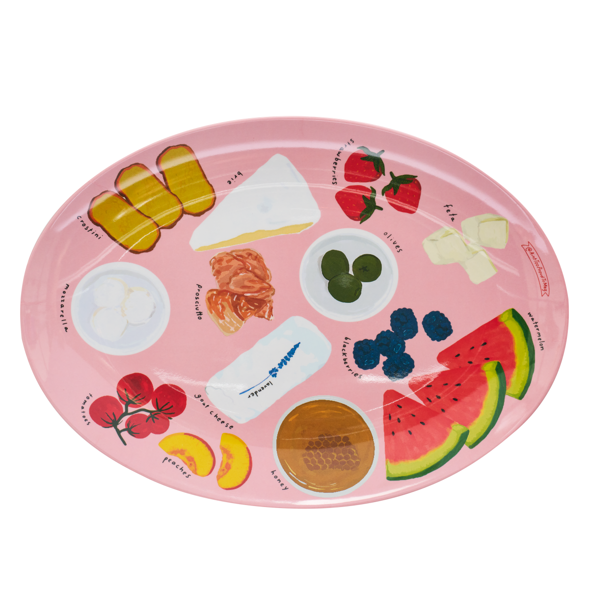 Summer Charcuterie Melamine Serving Tray