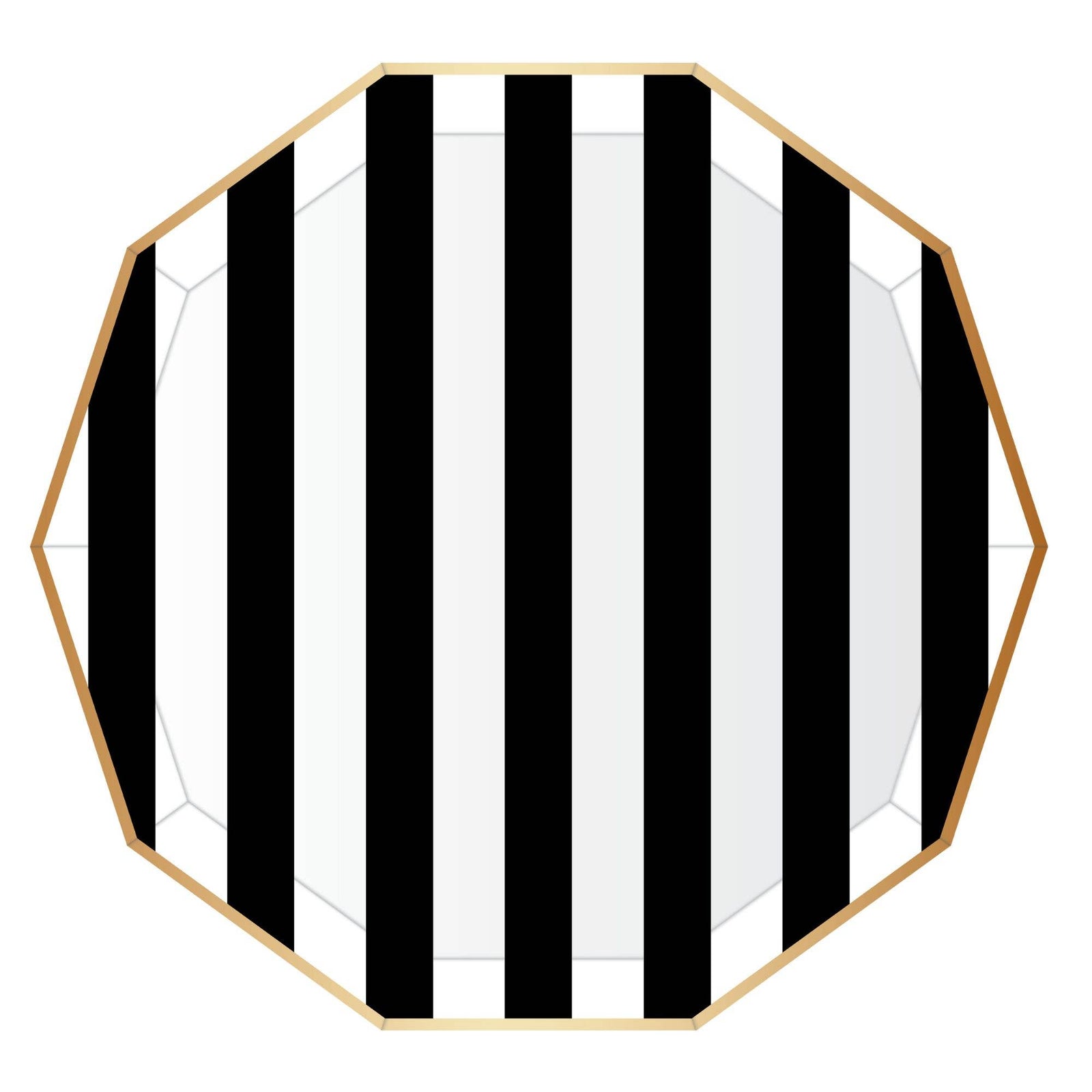 Black Noir Cabana Stripe Plates
