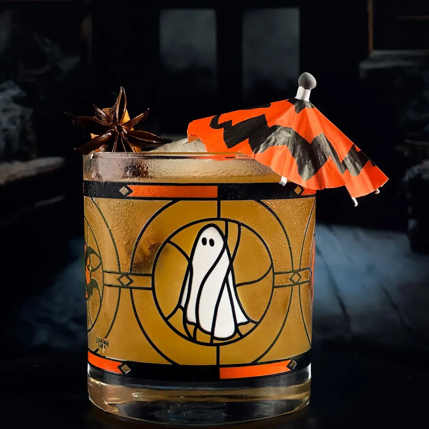 Vintage Halloween Rocks Glass