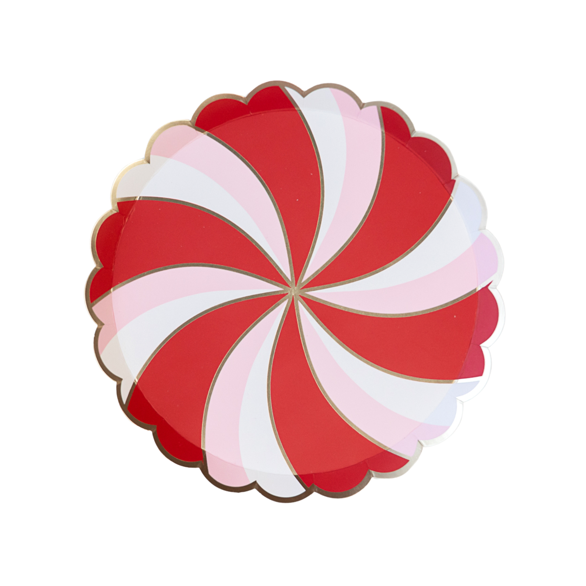 Christmas Peppermint Candy Scalloped Plates