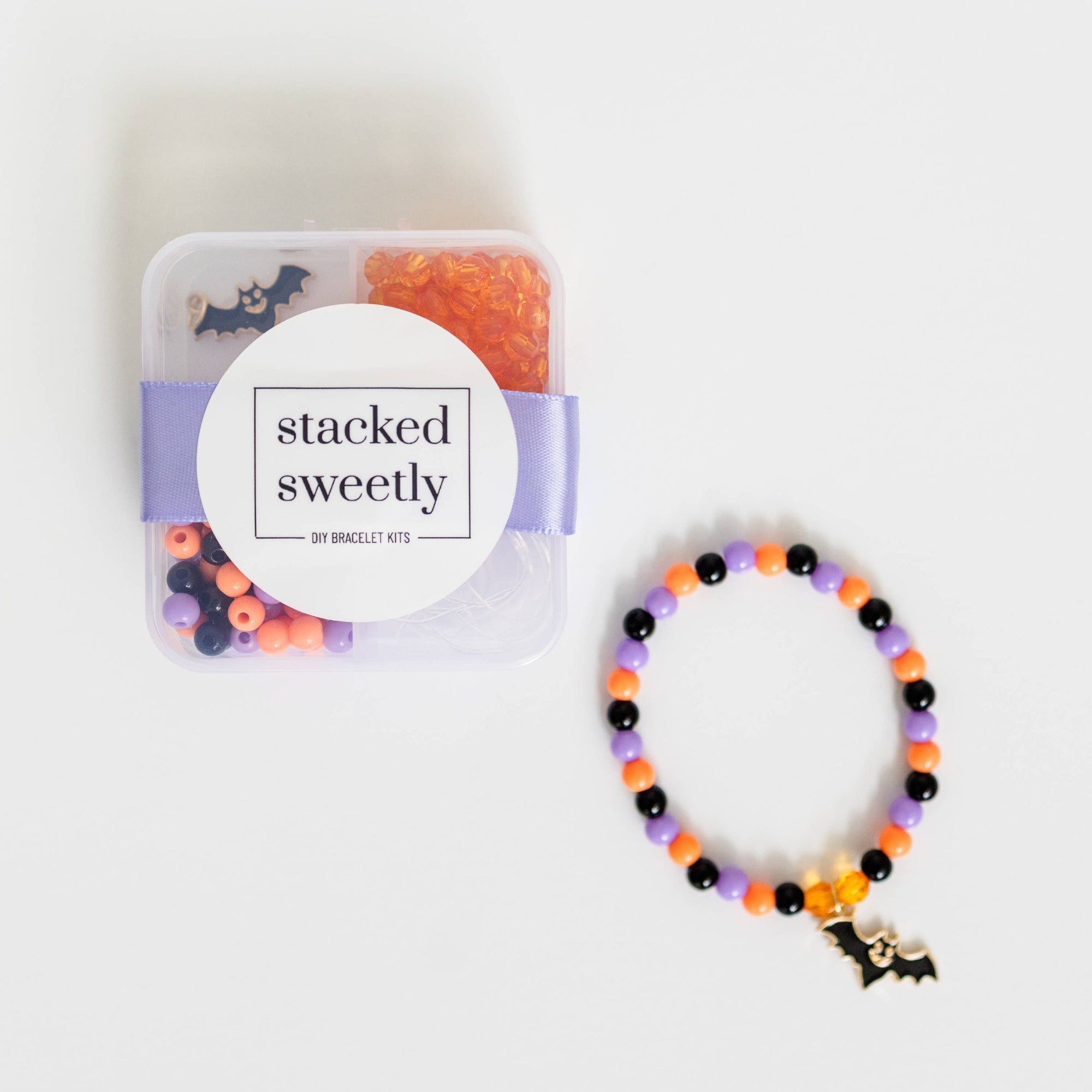 Mini Halloween Bat Stretchy Bracelet Craft Kit