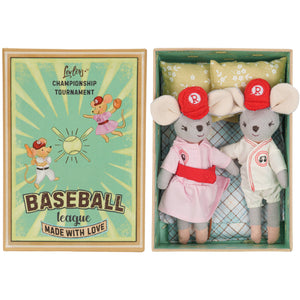 Baseball Mice Plush Toy Set with Bedding
