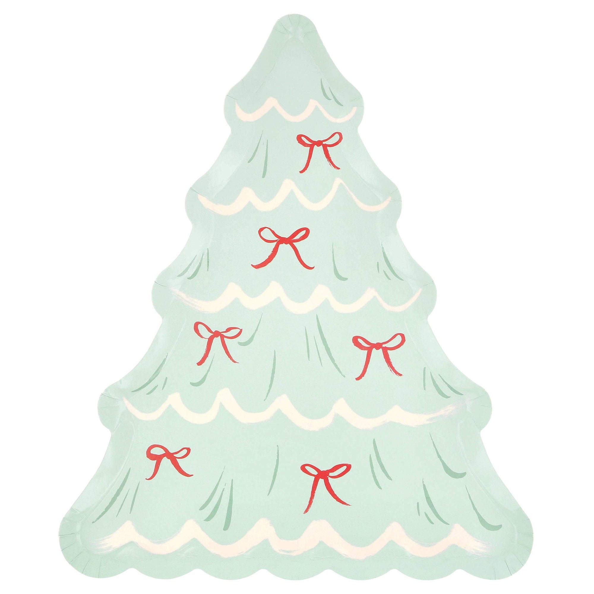 Christmas Tree With Bows Plates