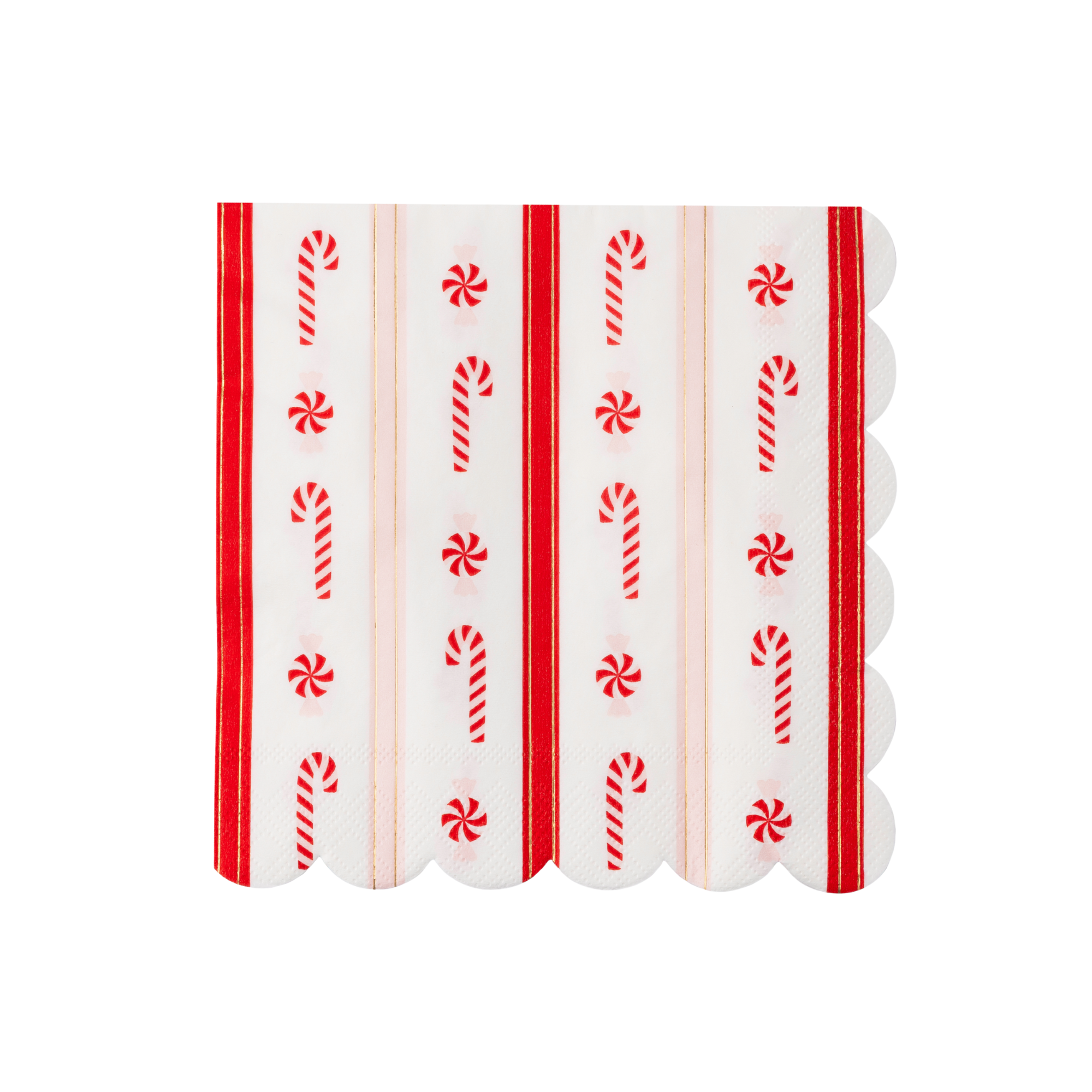 Christmas Candy Large Scalloped Napkins