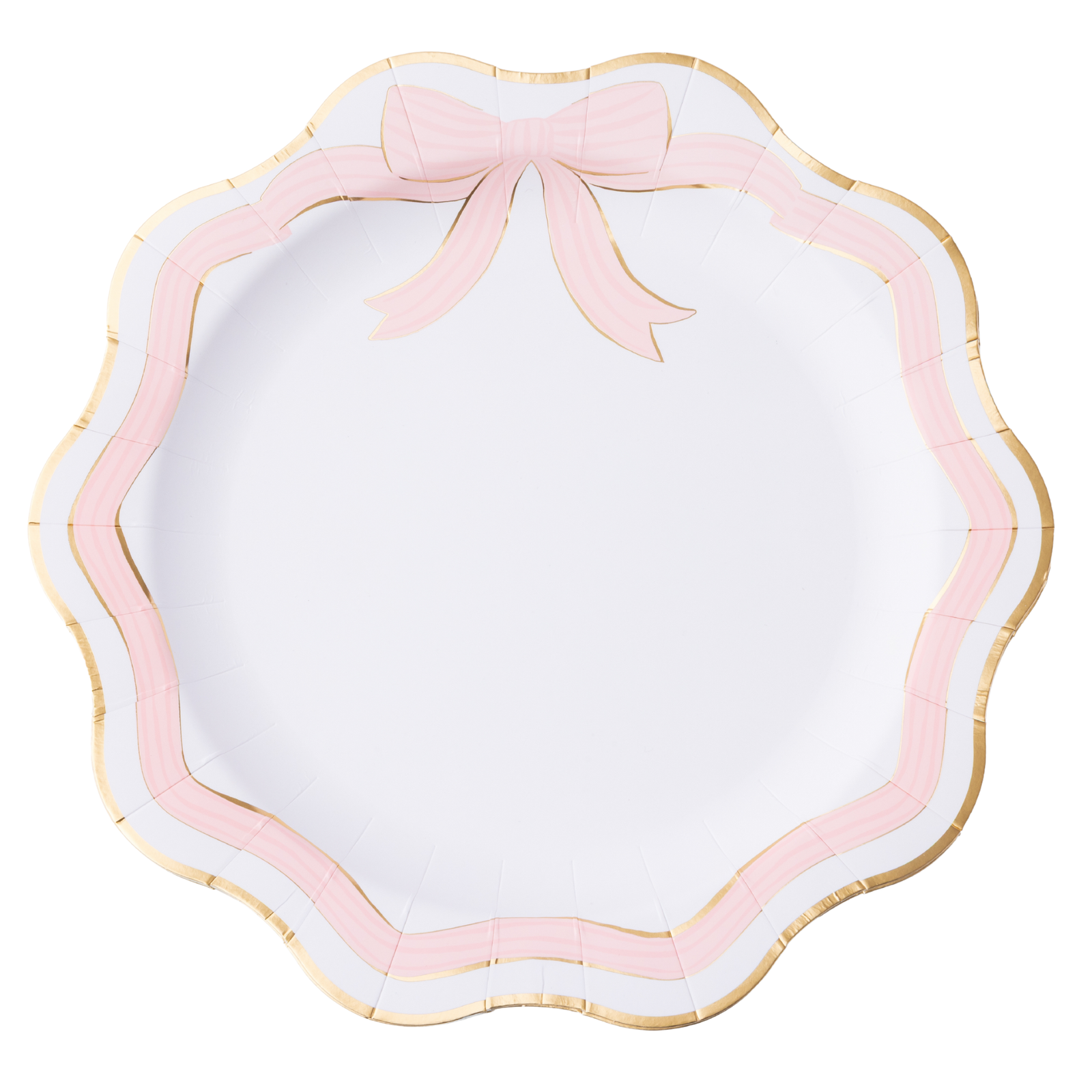 Pink and Gold Bow Dinner Plates