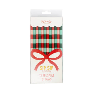 Red and Pink & Green and Mint Straw Set