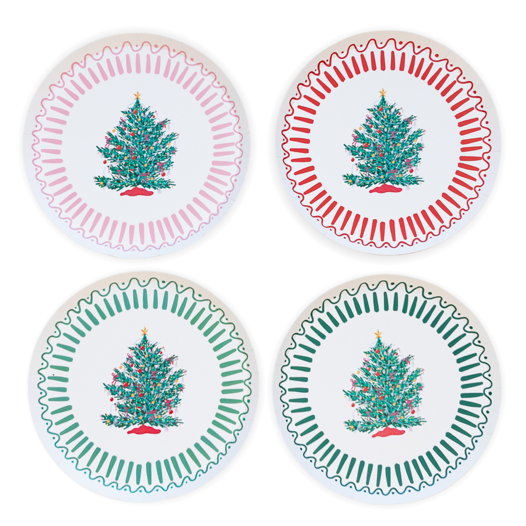 Retro Christmas Tree Plates