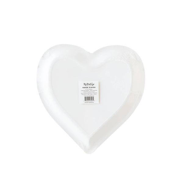 Checkered Heart Shaped Paper Plate - Village Cheer