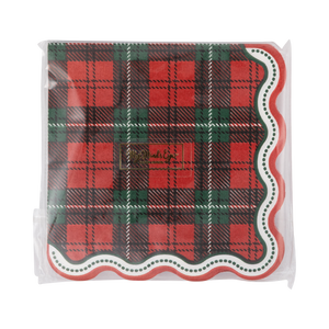 Red and Green Plaid Christmas Cocktail Napkins