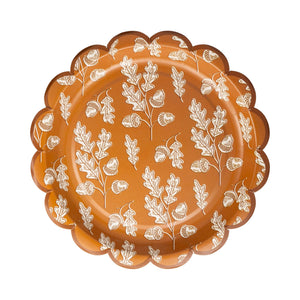 Acorns Scalloped Circle Paper Plate