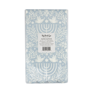 Floral Menorah Dinner Napkin