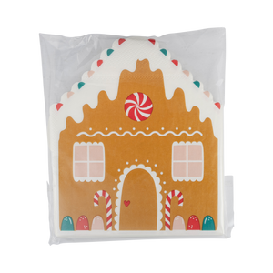 PLNP686 - Gingerbread House Shaped Guest Towel Napkin