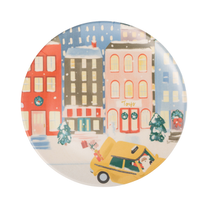 City Christmas Scene Reusable Bamboo Plates (set of 4!)
