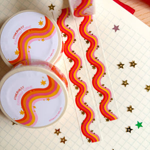 Starburst Rainbow Wave Foil Washi Tape