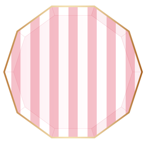 Petal Pink Cabana Stripe Plates