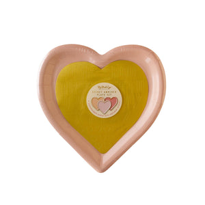 Customizable Heart Paper Plate Set (with gold foil alphabet stickers!)