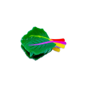 Mini Rainbow Chard Hair Claw