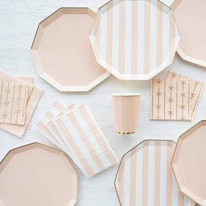 Sweet Peach Cabana Stripe Plates