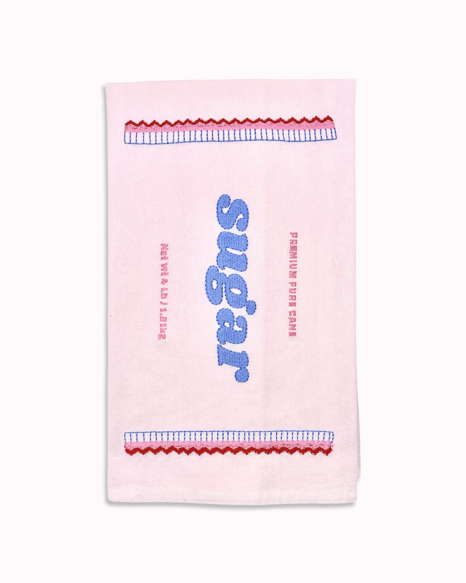 Sweet Tooth Sugar  Embroidered Tea Towel