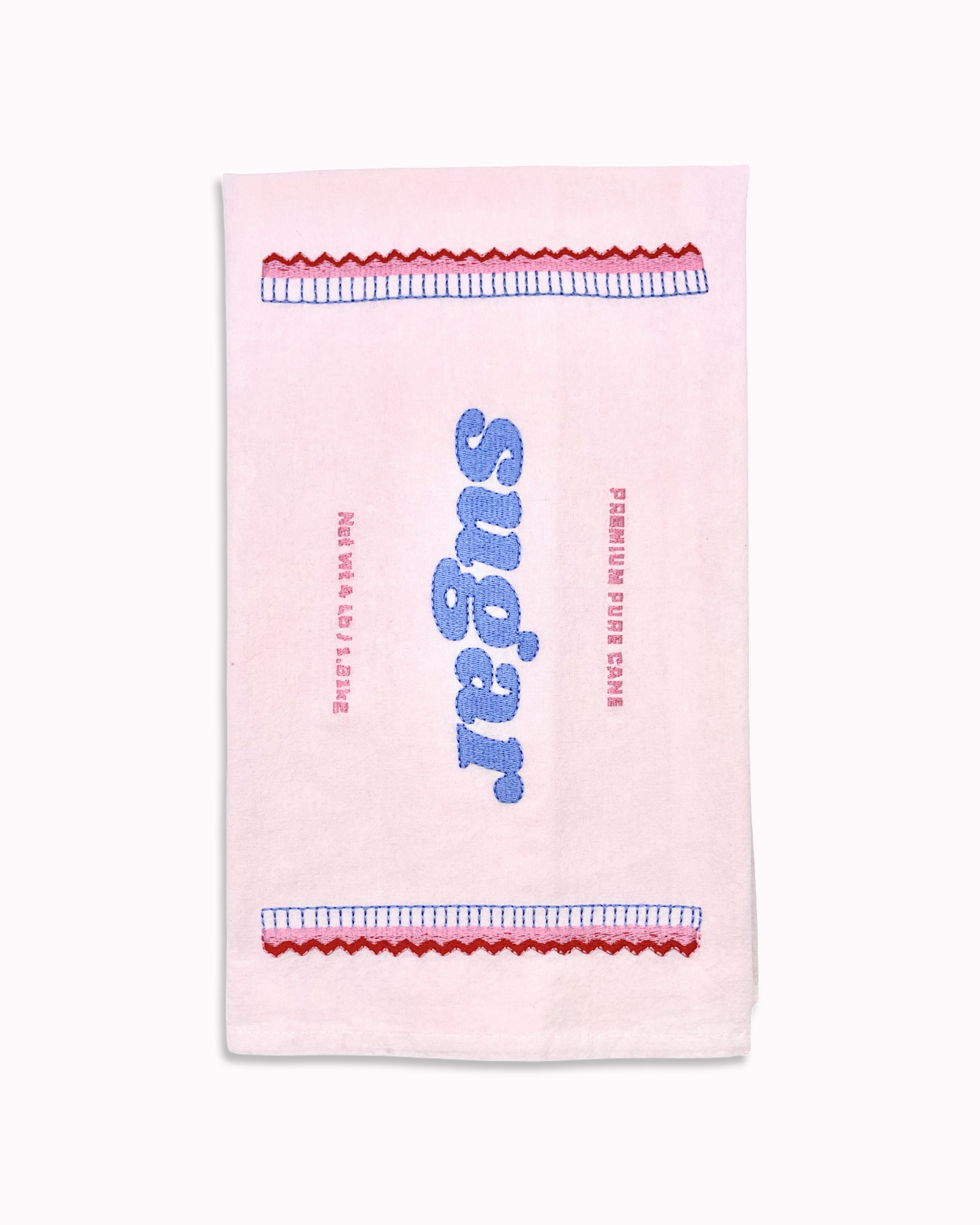 Sweet Tooth Sugar  Embroidered Tea Towel