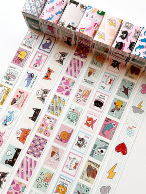 Fancy Felines Faux-stage Stamp Washi
